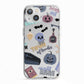Spooky Blue Illustrations and Catchphrases iPhone 13 TPU Impact Case with White Edges