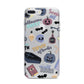 Spooky Blue Illustrations and Catchphrases iPhone 7 Plus Bumper Case on Silver iPhone