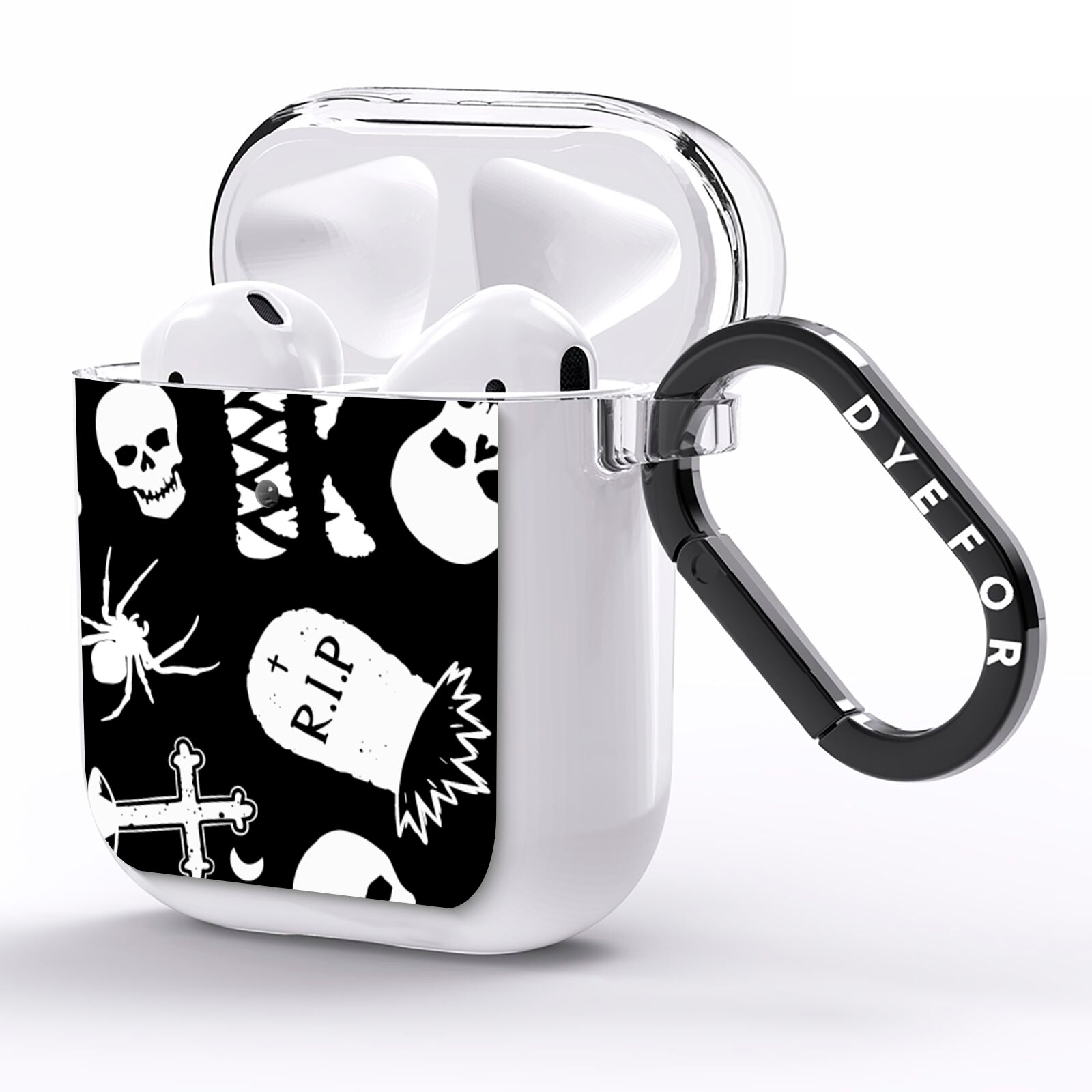 Spooky Illustrations AirPods Clear Case Side Image