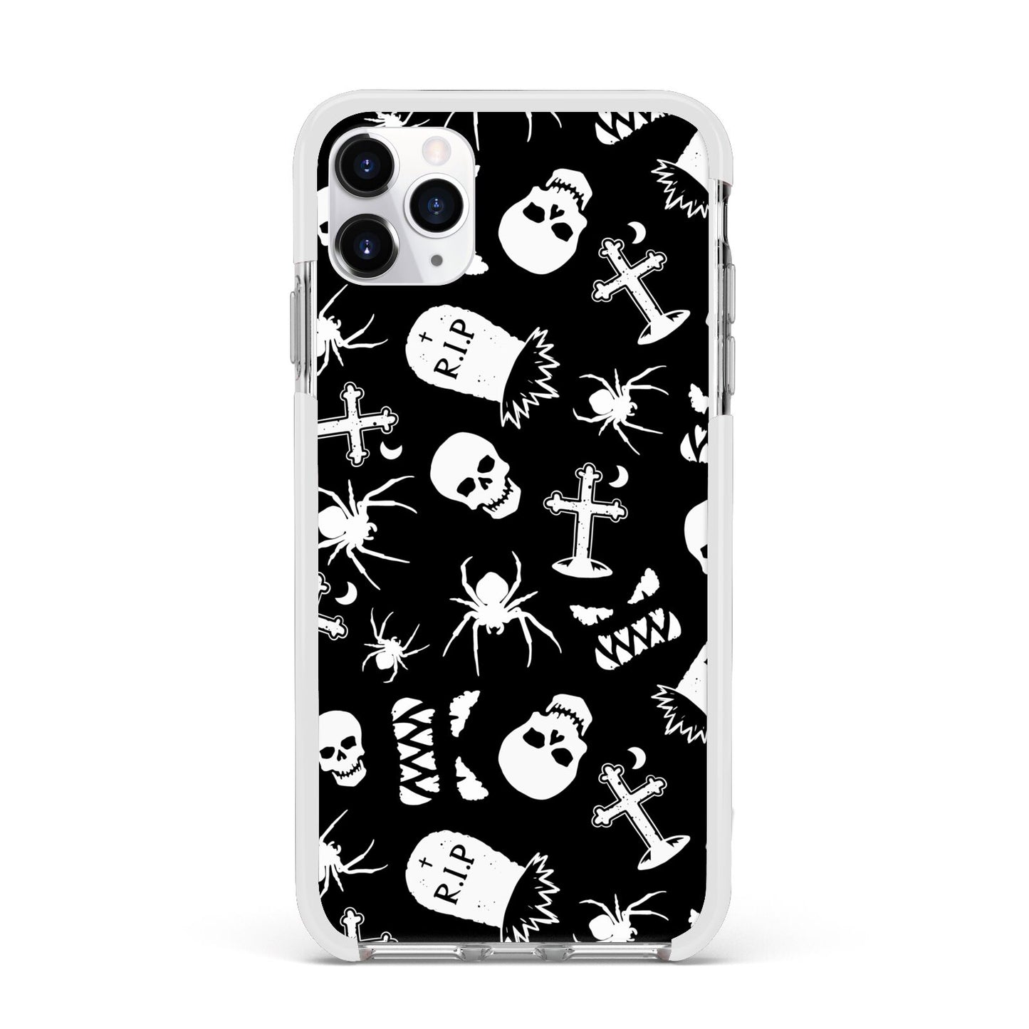 Spooky Illustrations Apple iPhone 11 Pro Max in Silver with White Impact Case