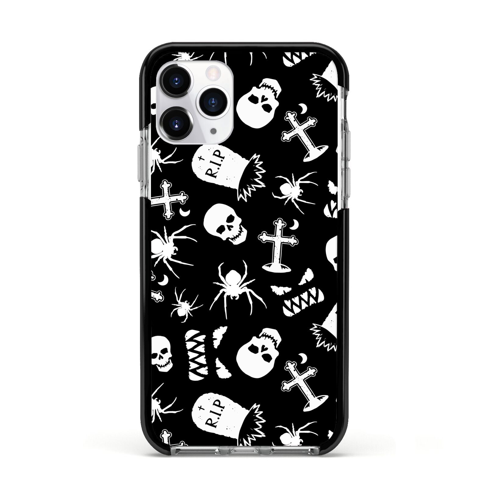 Spooky Illustrations Apple iPhone 11 Pro in Silver with Black Impact Case