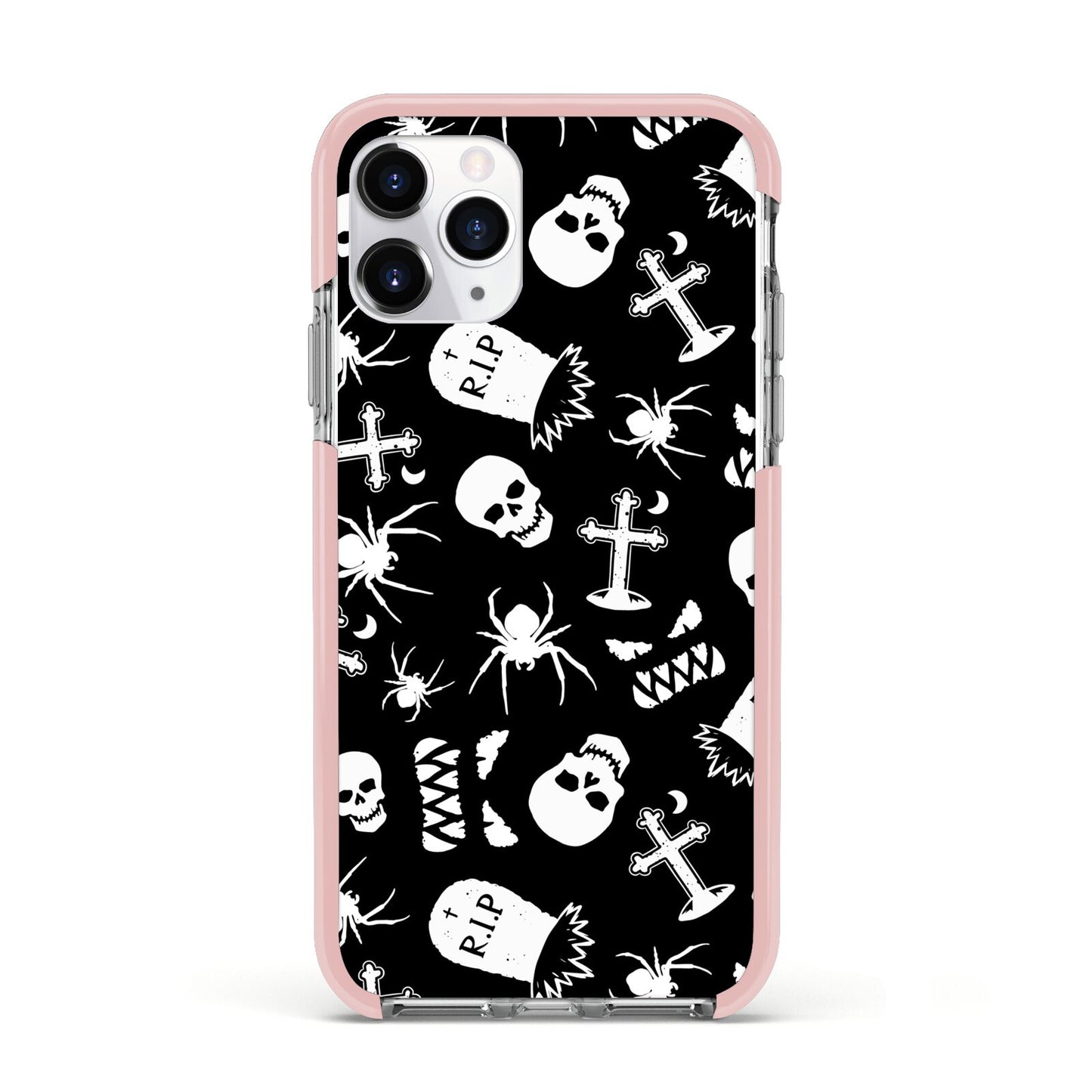 Spooky Illustrations Apple iPhone 11 Pro in Silver with Pink Impact Case