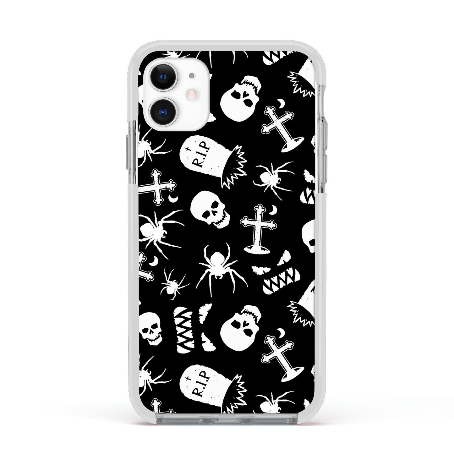 Spooky Illustrations Apple iPhone 11 in White with White Impact Case
