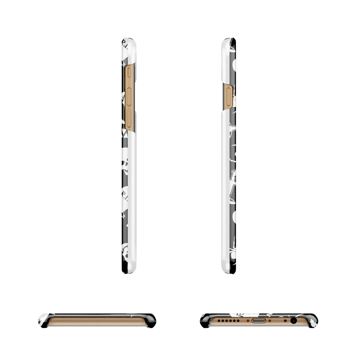 Spooky Illustrations Apple iPhone 6 3D Wrap Snap Case Angled Images