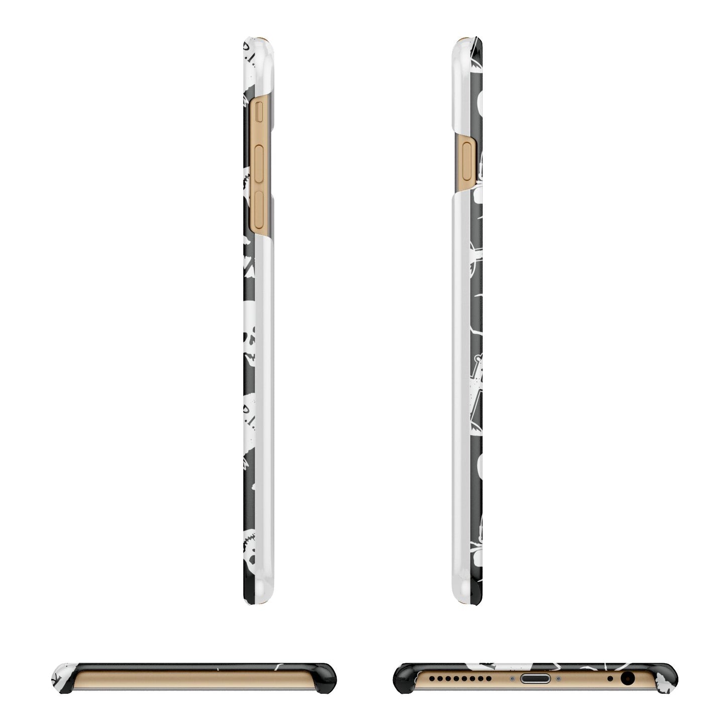 Spooky Illustrations Apple iPhone 6 Plus 3D Wrap Snap Case Angled Images