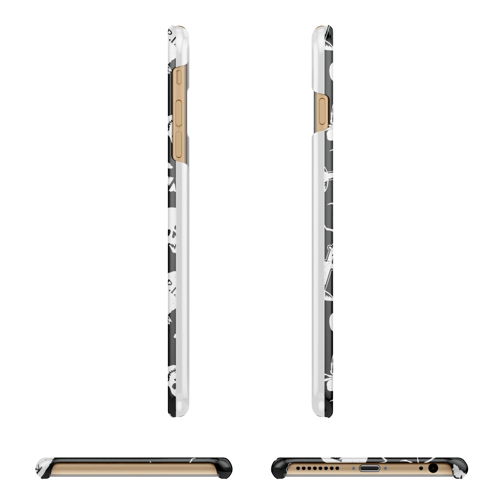 Spooky Illustrations Apple iPhone 6 Plus 3D Wrap Snap Case Angled Images