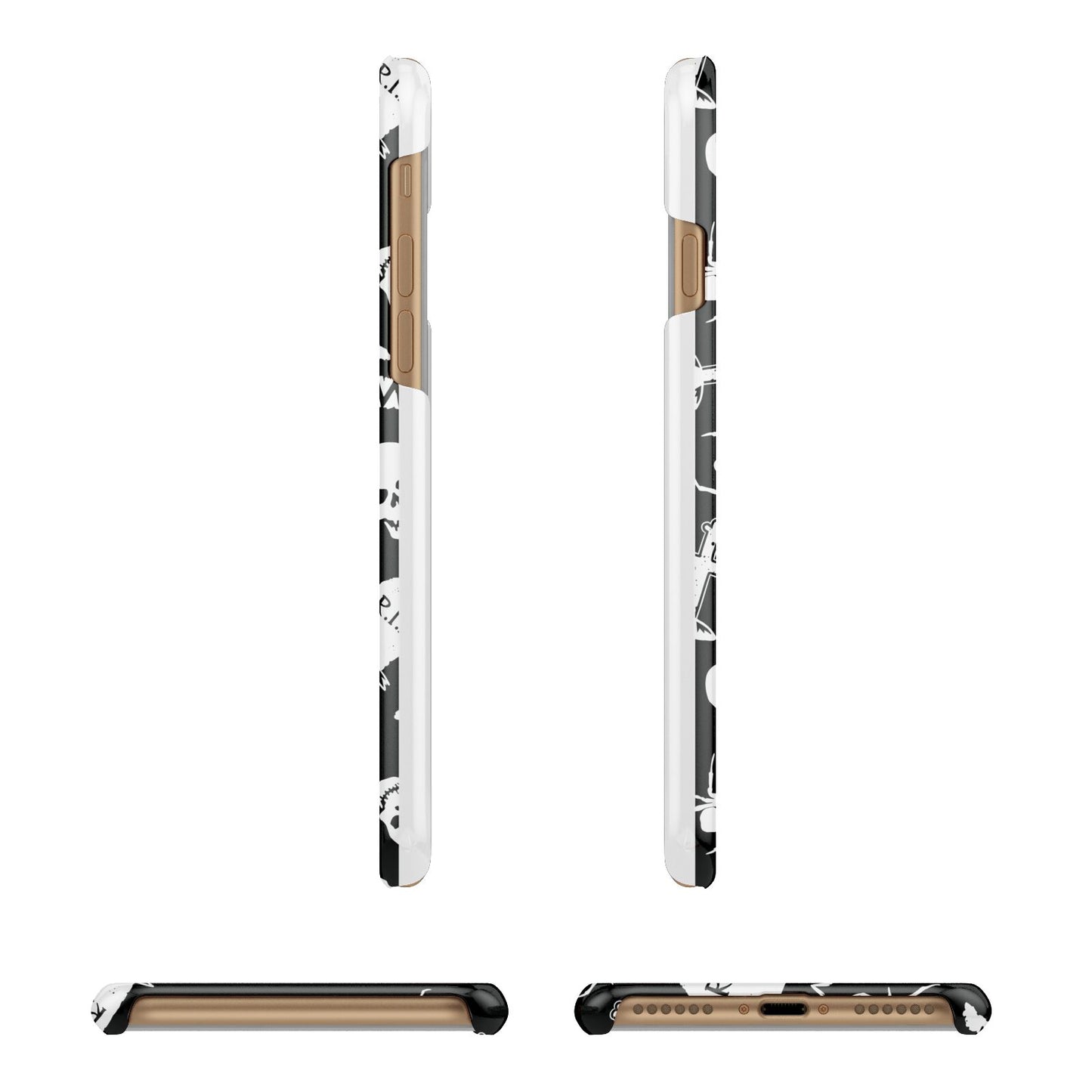 Spooky Illustrations Apple iPhone 7 8 3D Wrap Snap Case Angled Images