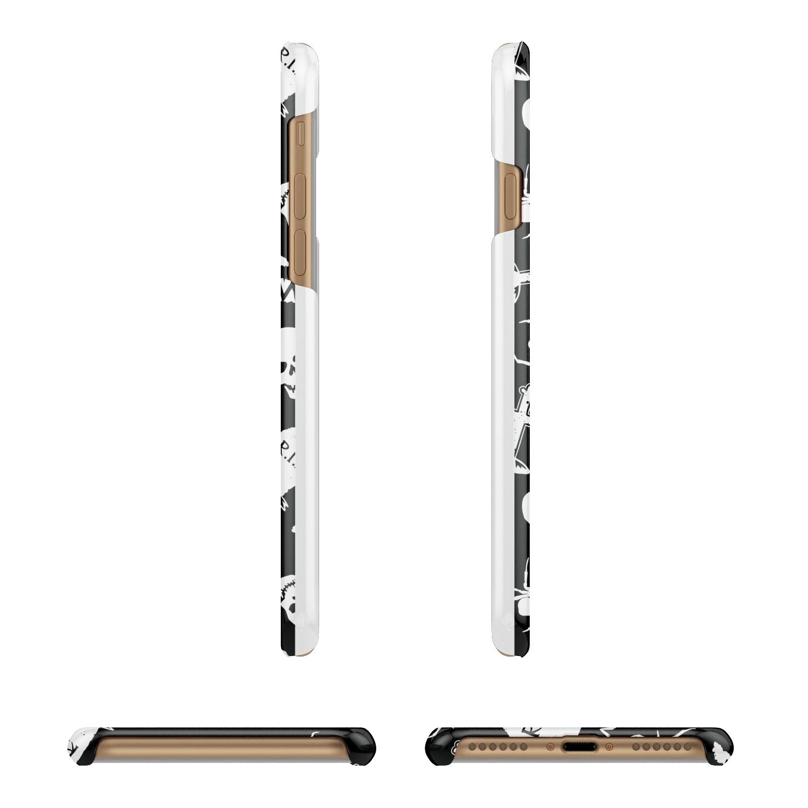 Spooky Illustrations Apple iPhone 7 8 3D Wrap Snap Case Angled Images