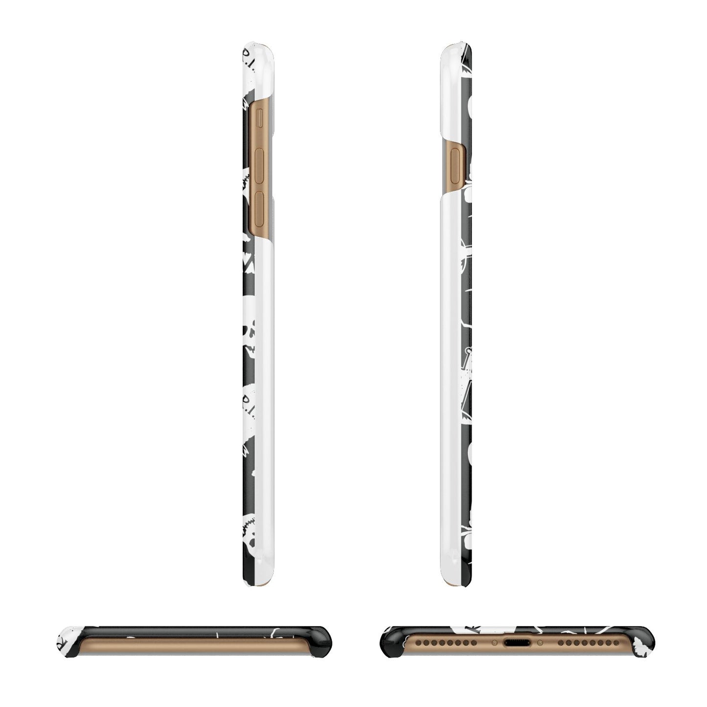 Spooky Illustrations Apple iPhone 7 Plus 3D Wrap Snap Case Angled Images