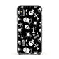 Spooky Illustrations Apple iPhone Xs Impact Case Black Edge on Silver Phone