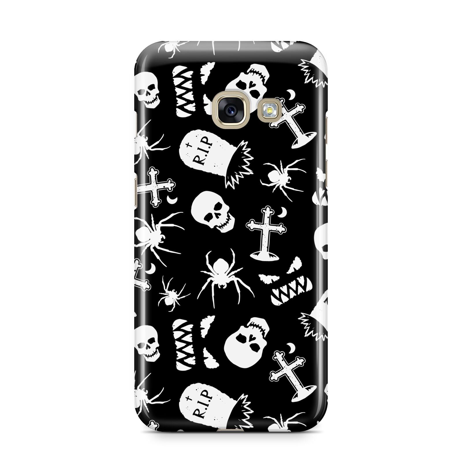 Spooky Illustrations Samsung Galaxy A3 2017 Case on gold phone