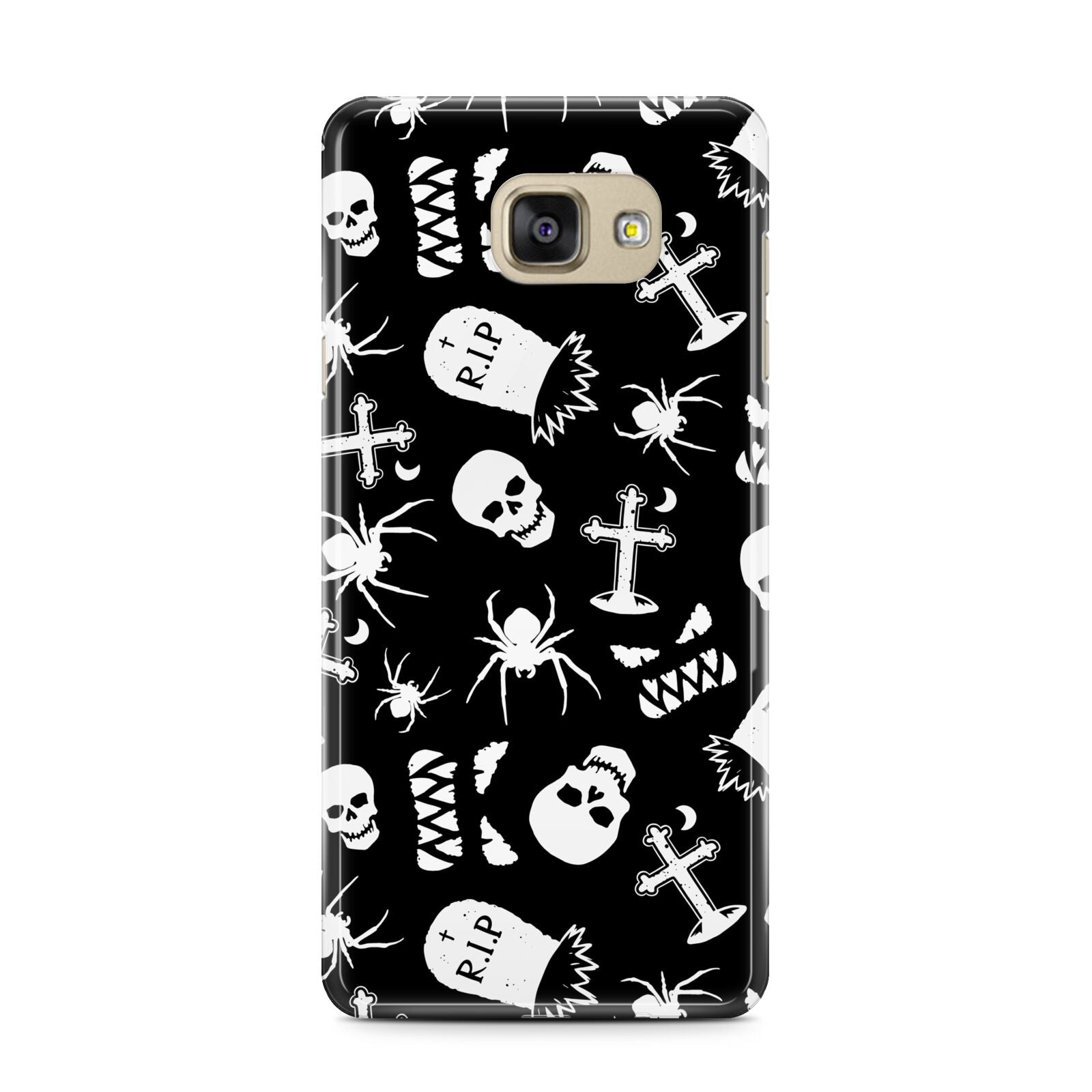 Spooky Illustrations Samsung Galaxy A7 2016 Case on gold phone