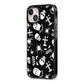 Spooky Illustrations iPhone 13 Black Impact Case Side Angle on Silver phone