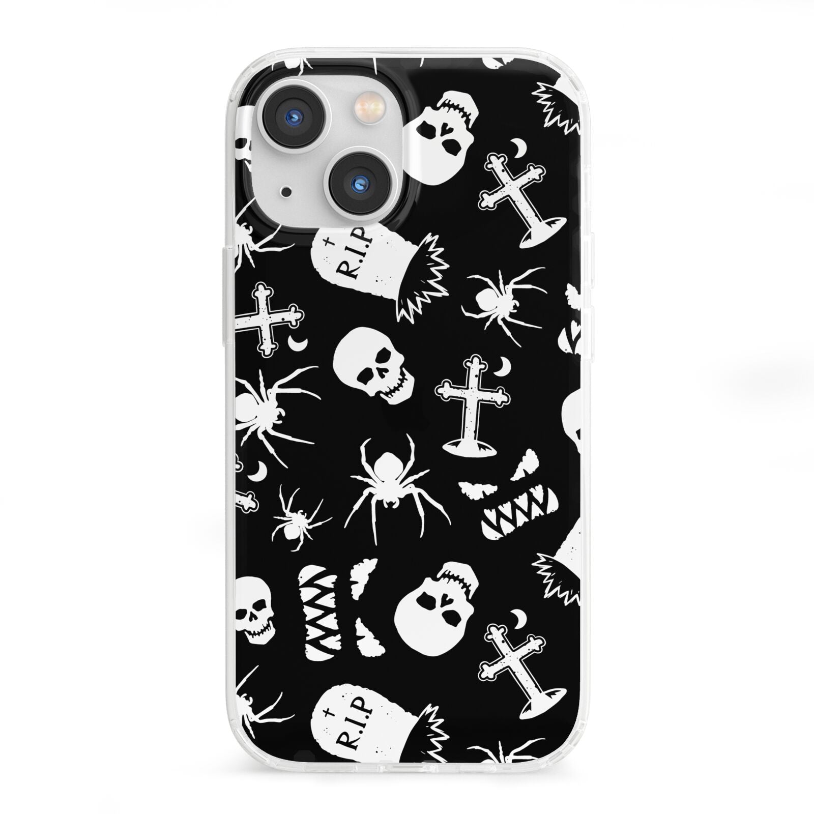 Spooky Illustrations iPhone 13 Mini Clear Bumper Case