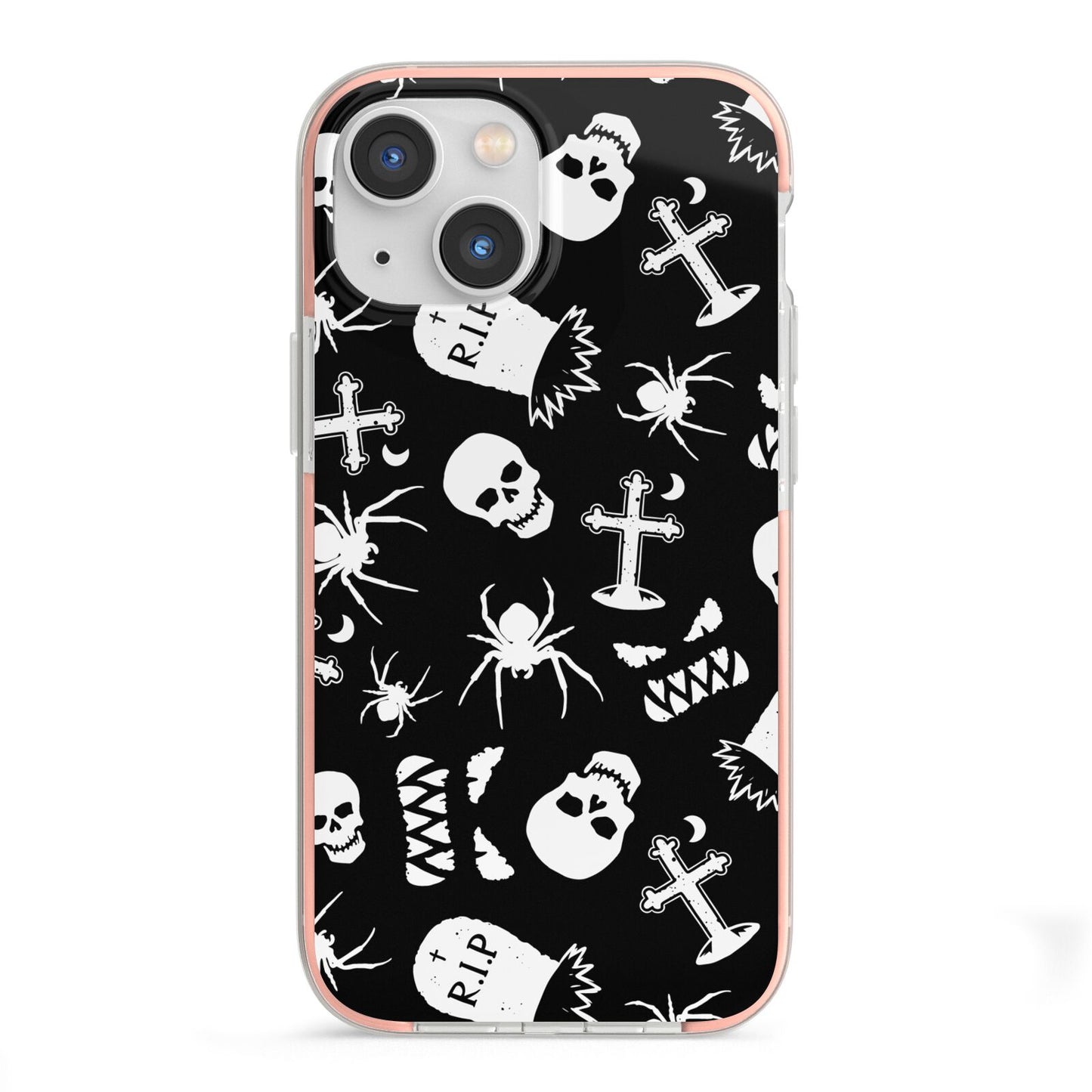 Spooky Illustrations iPhone 13 Mini TPU Impact Case with Pink Edges