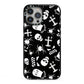 Spooky Illustrations iPhone 13 Pro Max Black Impact Case on Silver phone