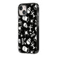 Spooky Illustrations iPhone 14 Black Impact Case Side Angle on Silver phone