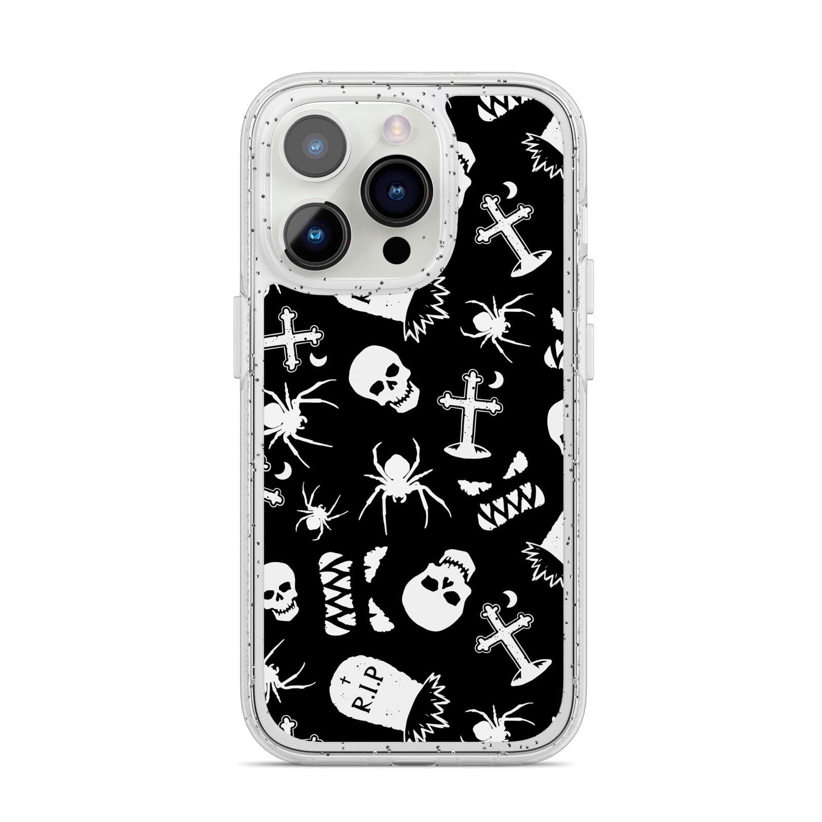 Spooky Illustrations iPhone 14 Pro Glitter Tough Case Silver