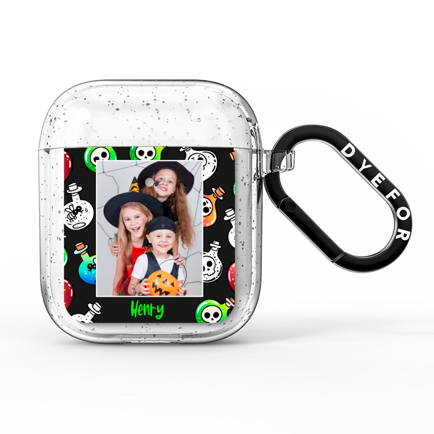Spooky Potions Halloween Photo Upload AirPods Glitter Case