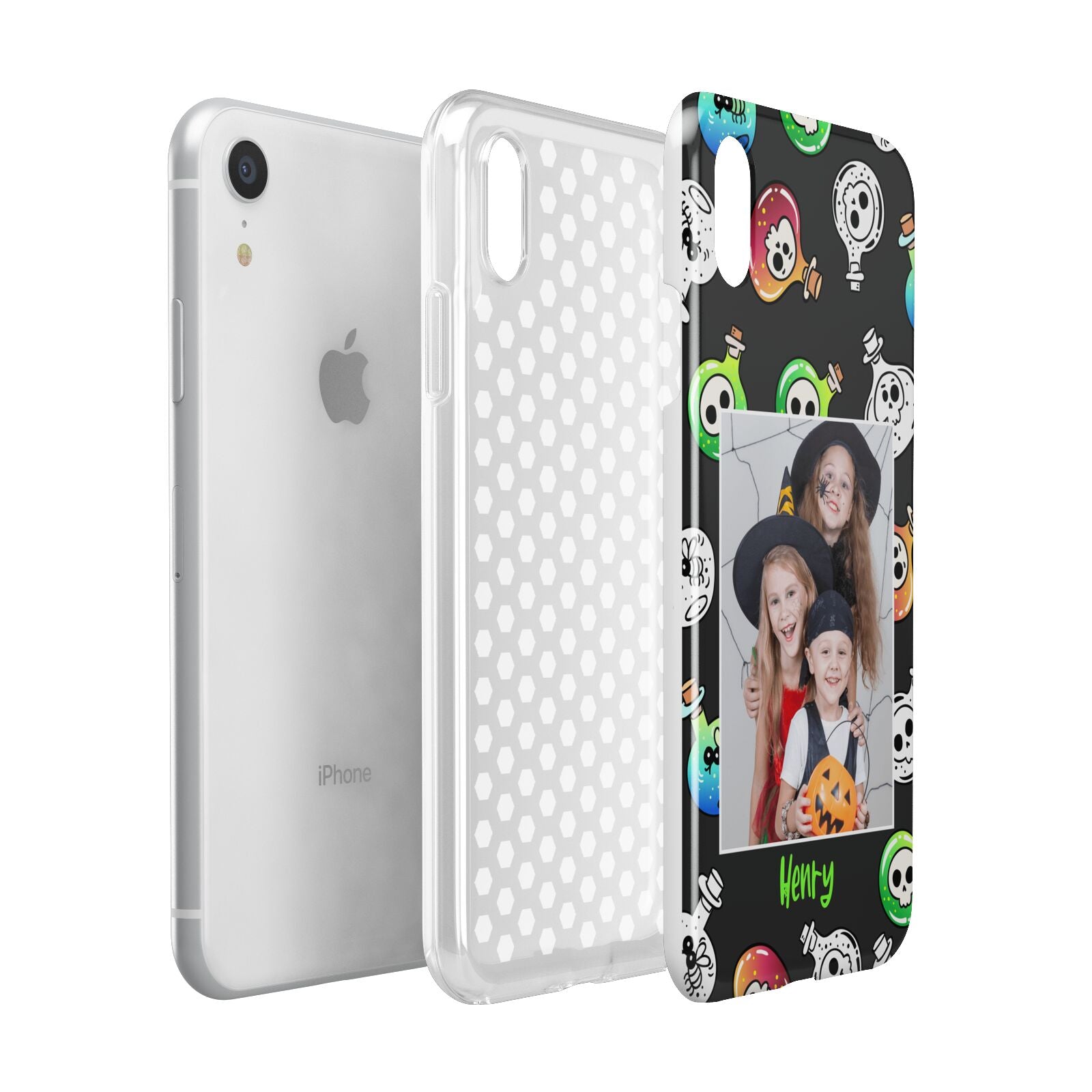 Spooky Potions Halloween Photo Upload Apple iPhone XR White 3D Tough Case Expanded view