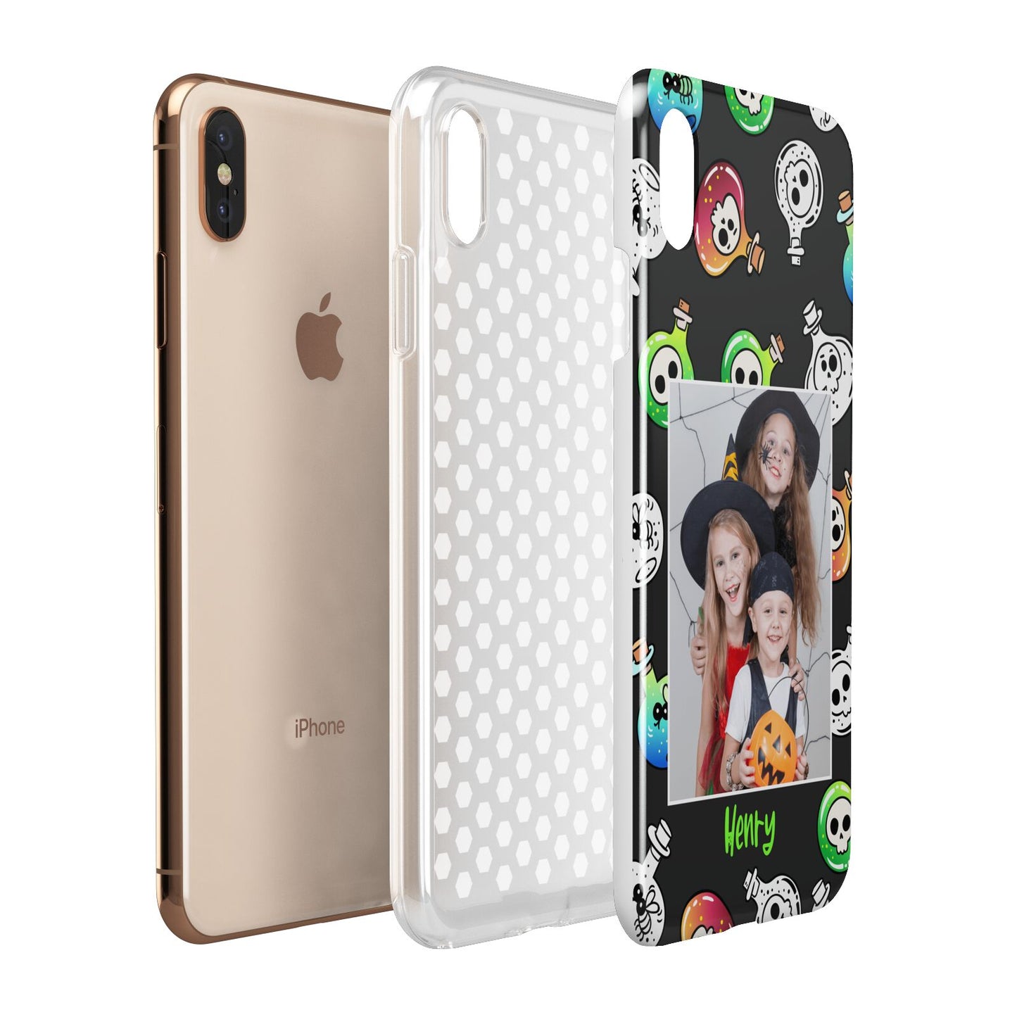 Spooky Potions Halloween Photo Upload Apple iPhone Xs Max 3D Tough Case Expanded View