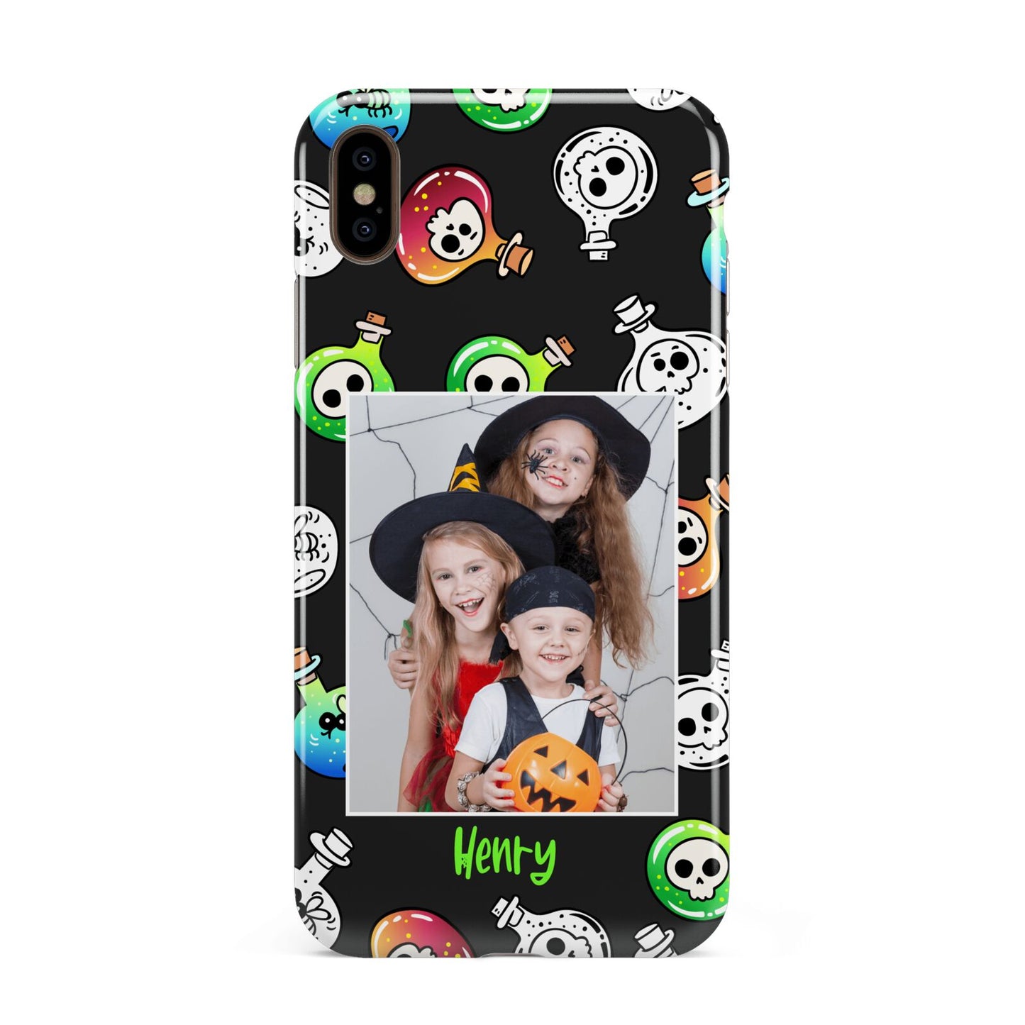 Spooky Potions Halloween Photo Upload Apple iPhone Xs Max 3D Tough Case