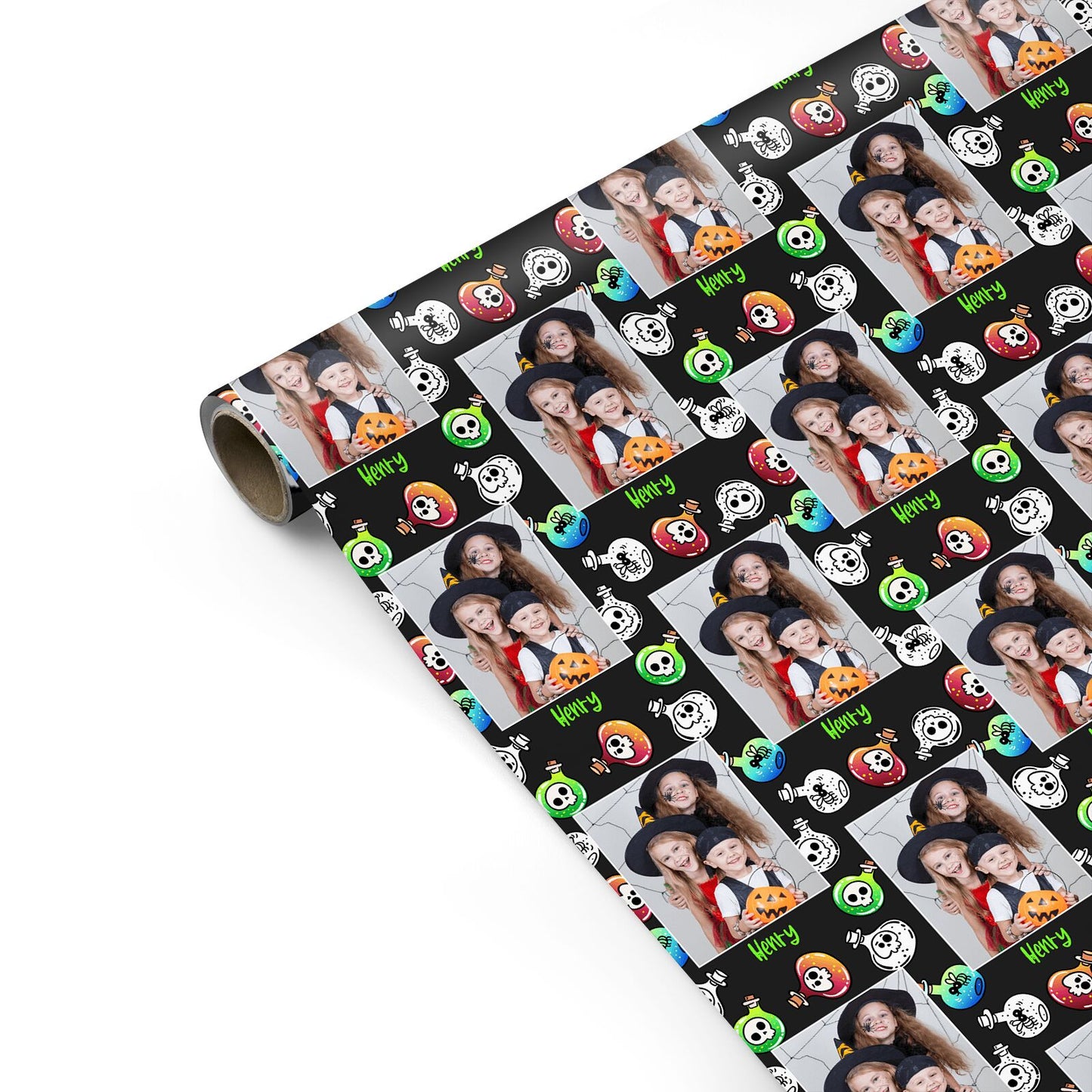 Spooky Potions Halloween Photo Upload Personalised Gift Wrap