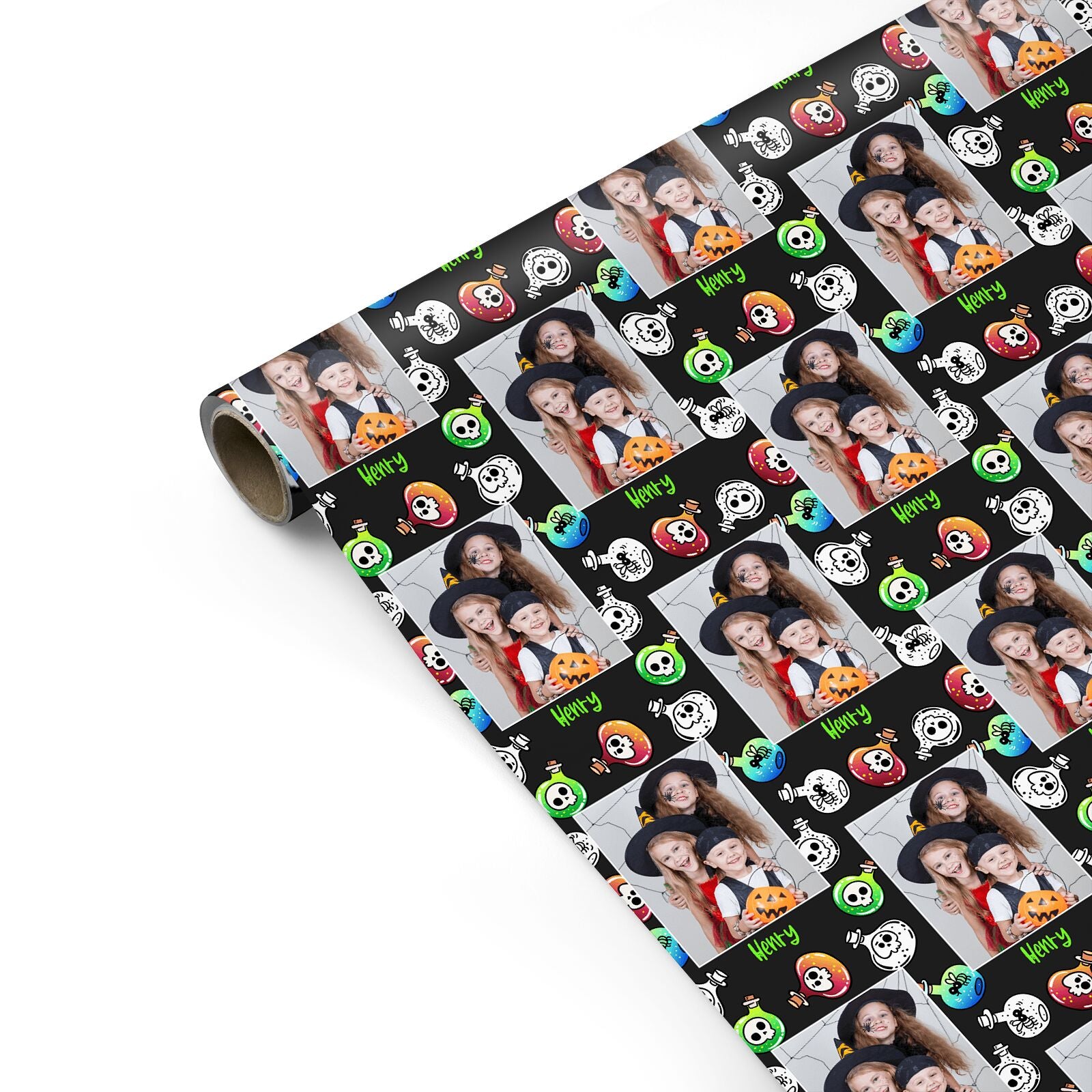 Spooky Potions Halloween Photo Upload Personalised Gift Wrap