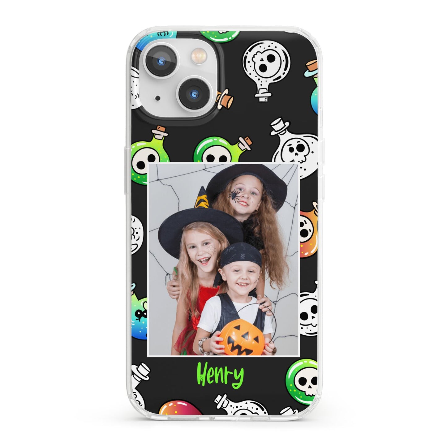 Spooky Potions Halloween Photo Upload iPhone 13 Clear Bumper Case