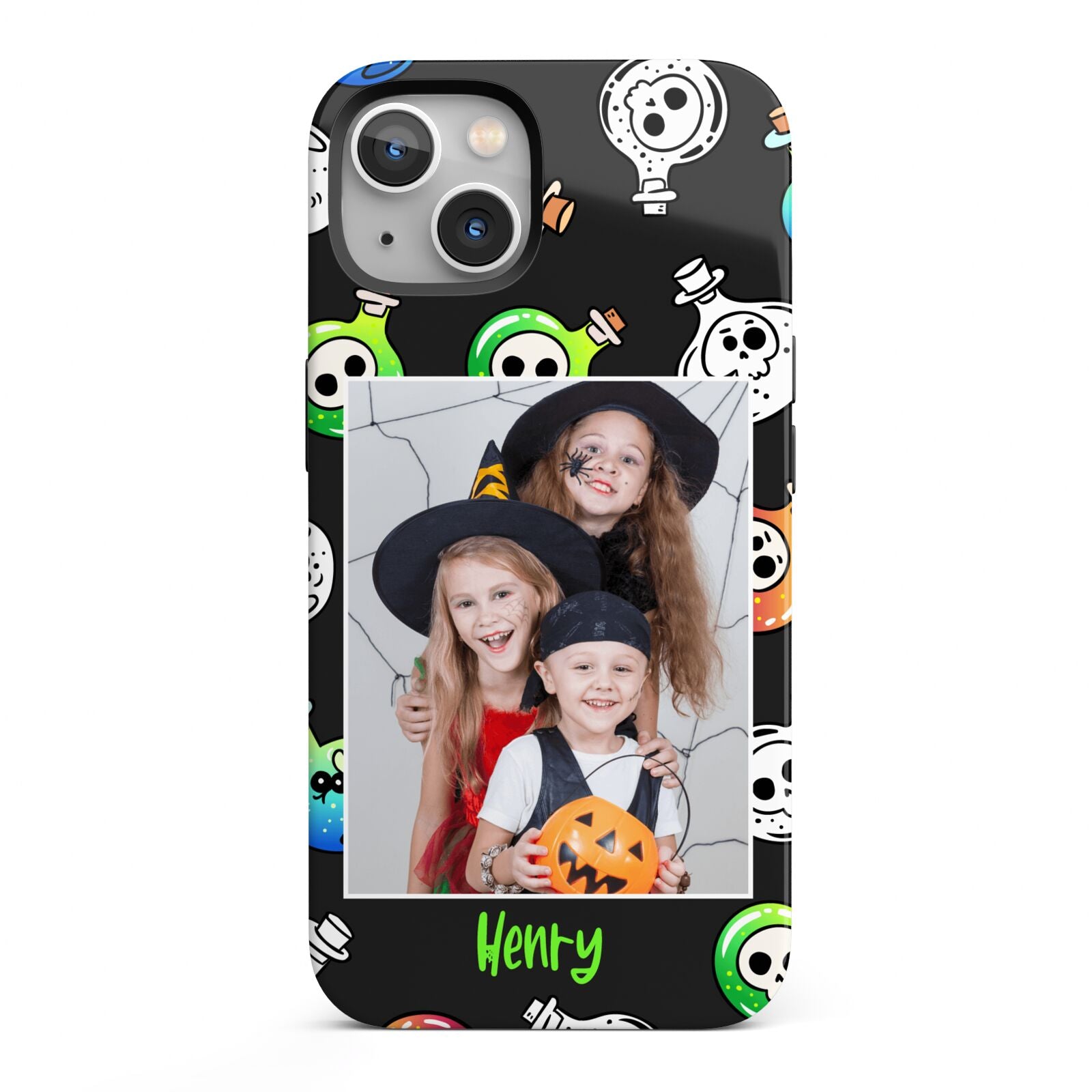 Spooky Potions Halloween Photo Upload iPhone 13 Full Wrap 3D Tough Case