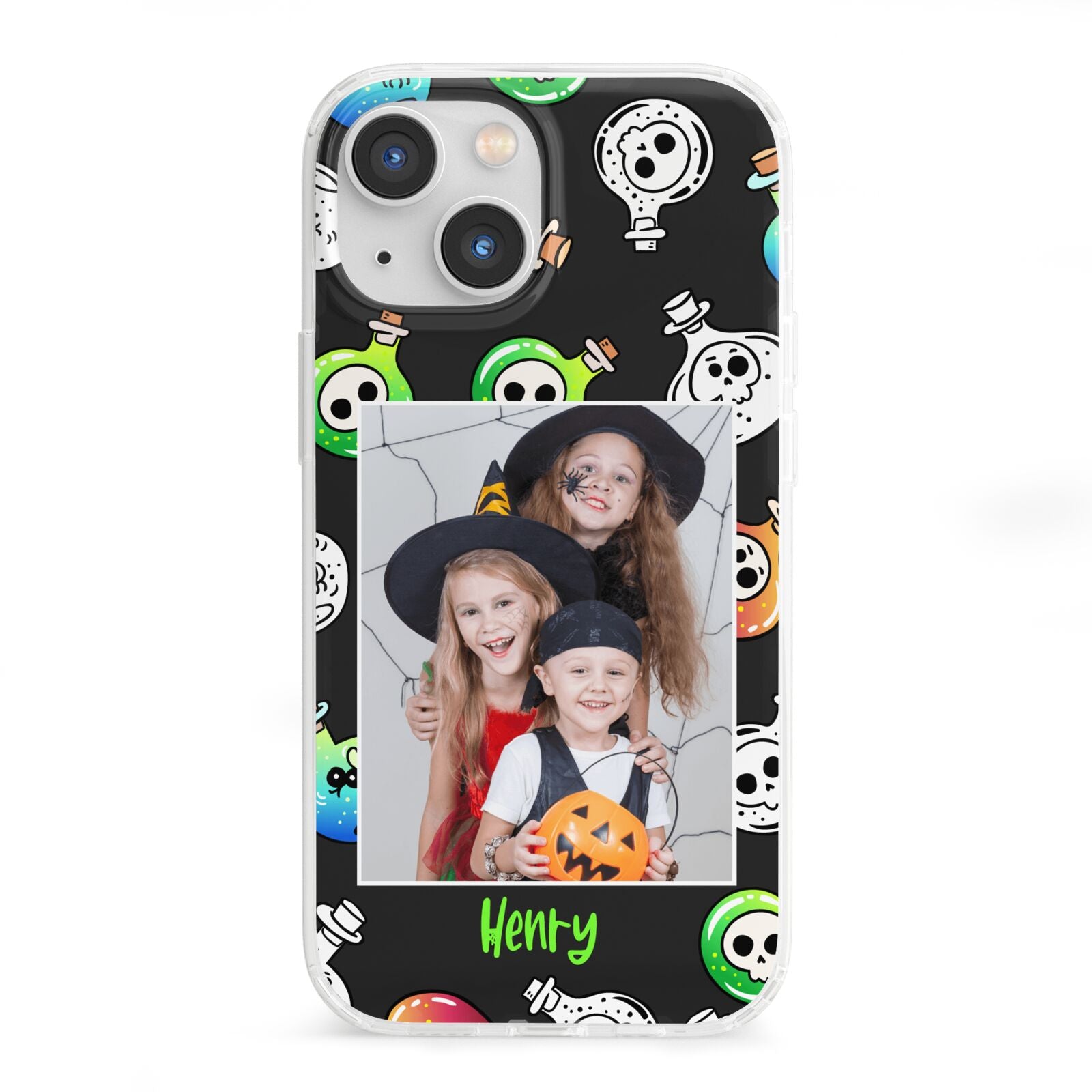 Spooky Potions Halloween Photo Upload iPhone 13 Mini Clear Bumper Case