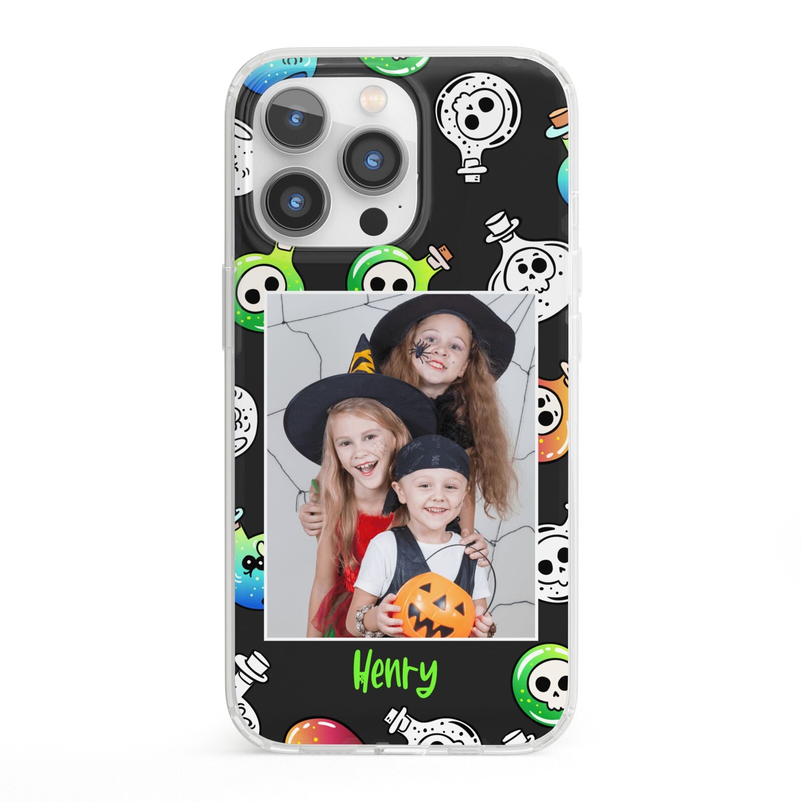 Spooky Potions Halloween Photo Upload iPhone 13 Pro Clear Bumper Case