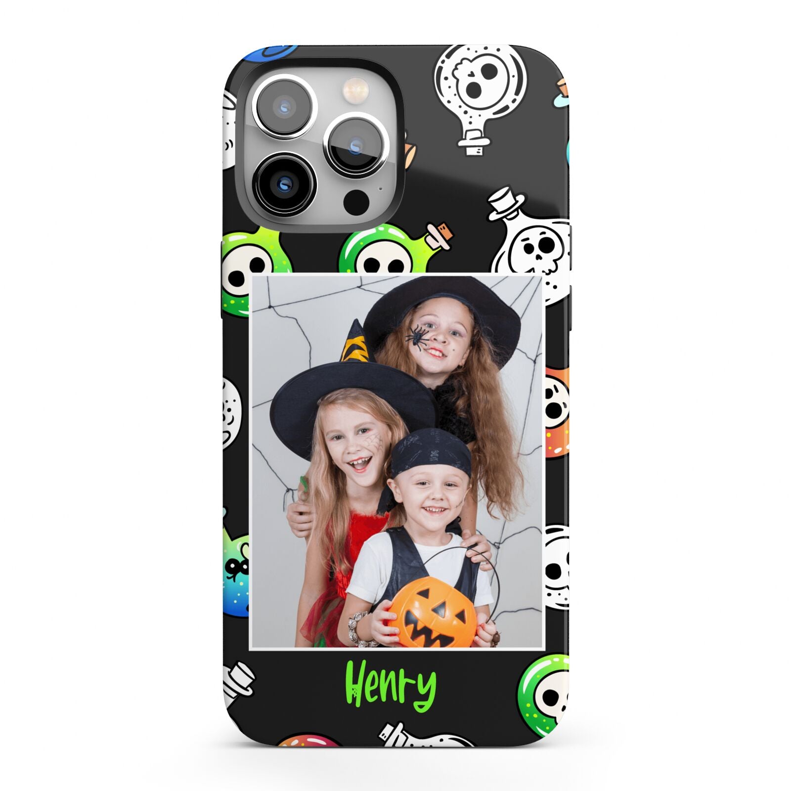 Spooky Potions Halloween Photo Upload iPhone 13 Pro Max Full Wrap 3D Tough Case