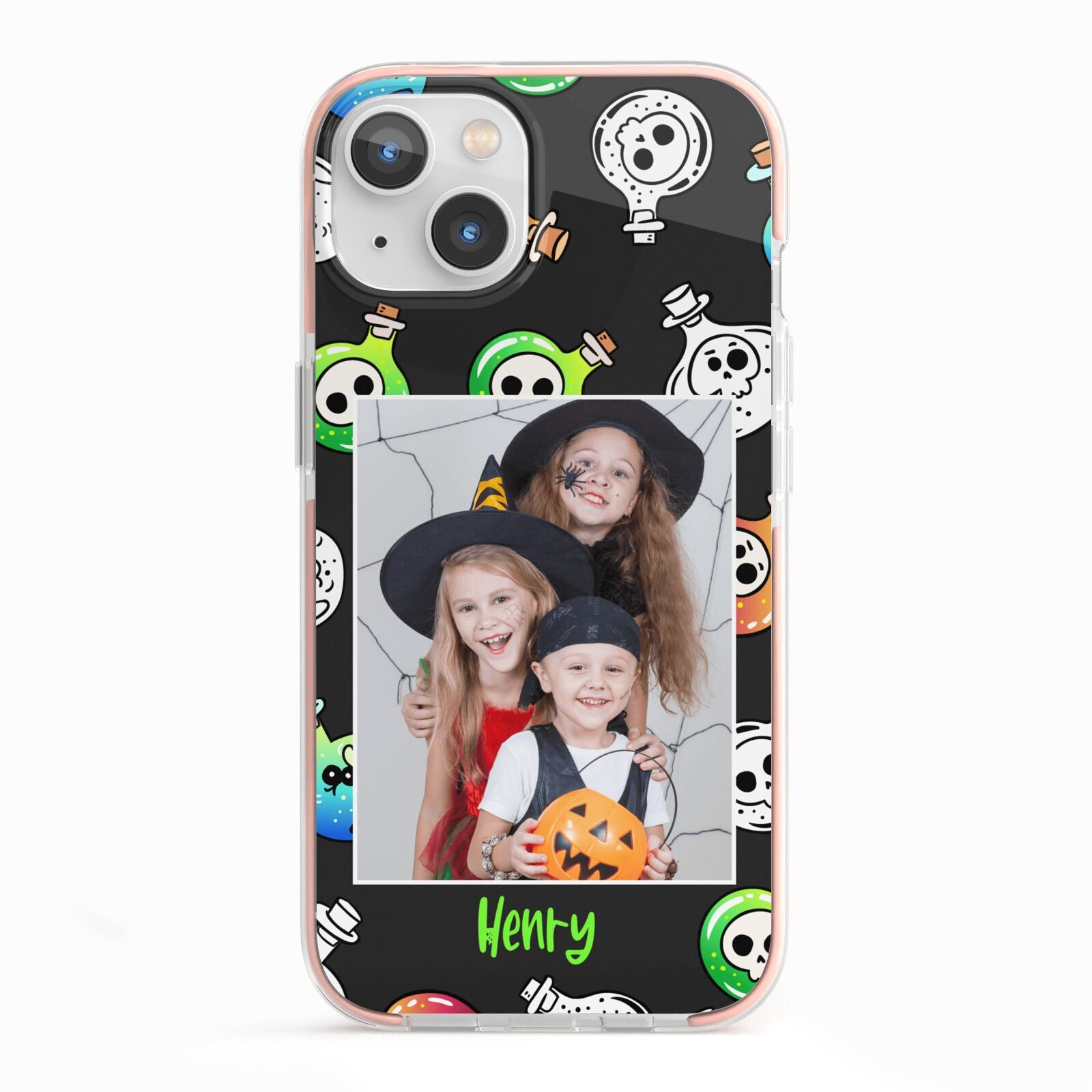 Spooky Potions Halloween Photo Upload iPhone 13 TPU Impact Case with Pink Edges