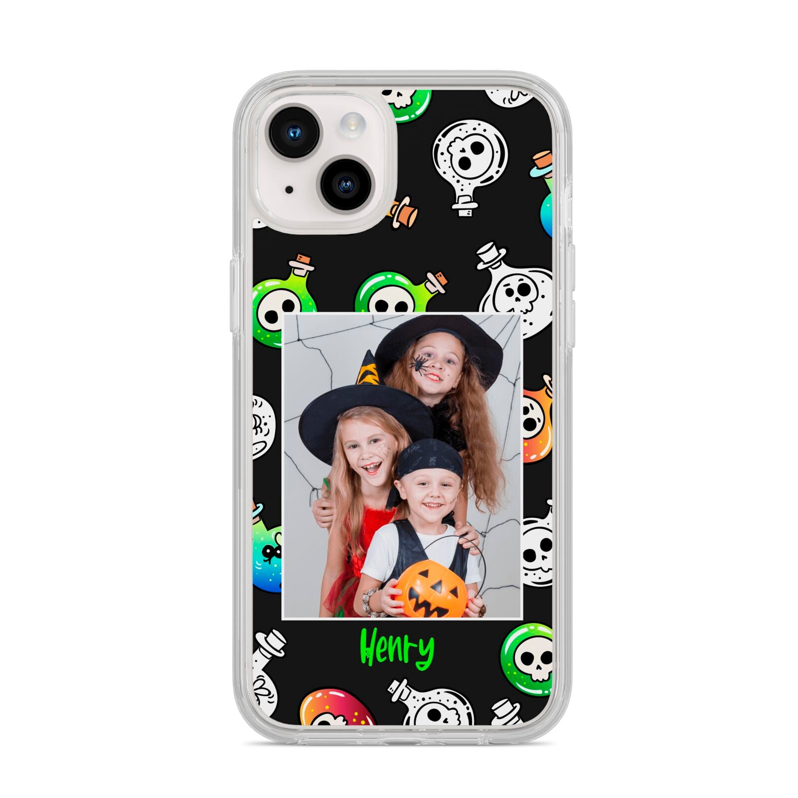 Spooky Potions Halloween Photo Upload iPhone 14 Plus Clear Tough Case Starlight
