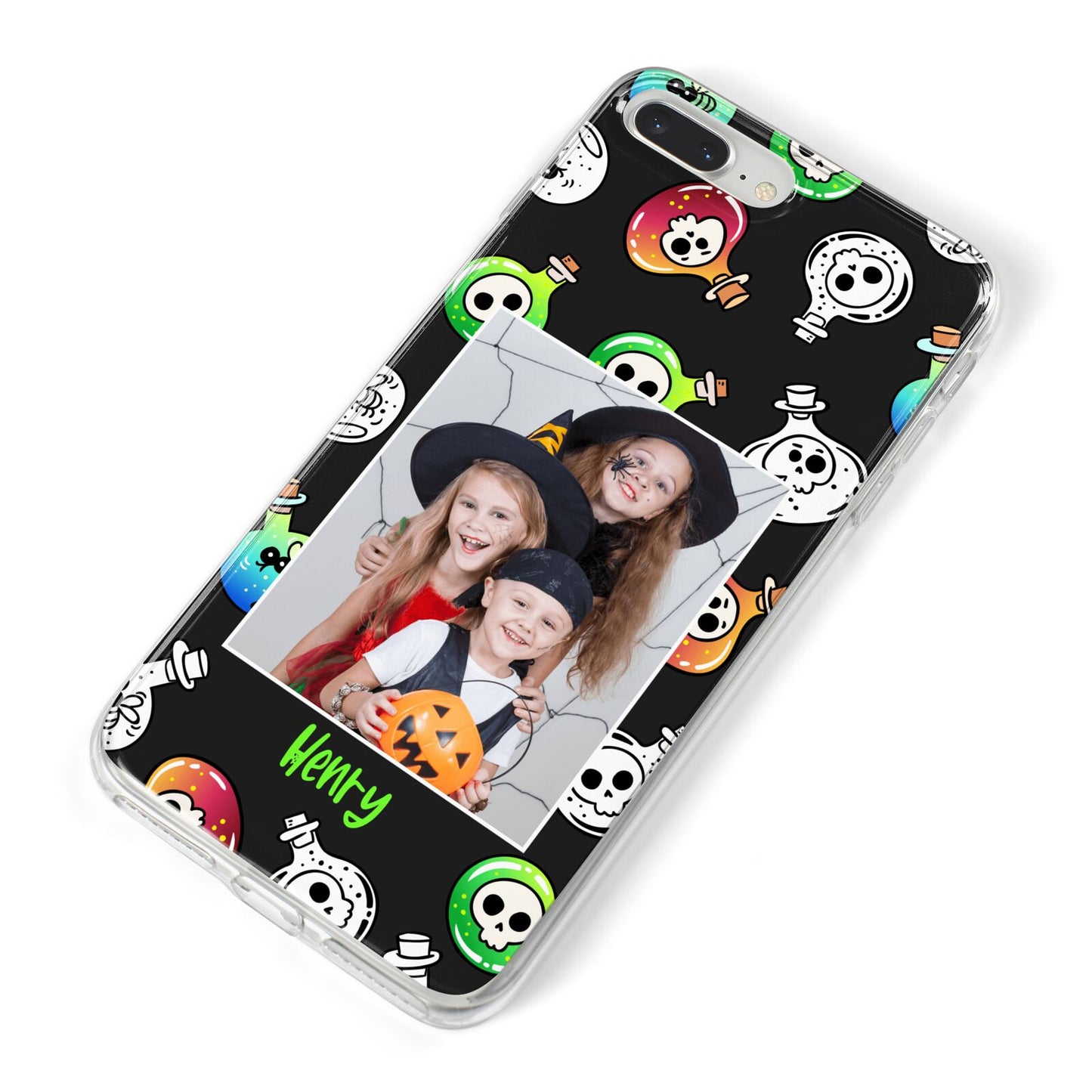 Spooky Potions Halloween Photo Upload iPhone 8 Plus Bumper Case on Silver iPhone Alternative Image