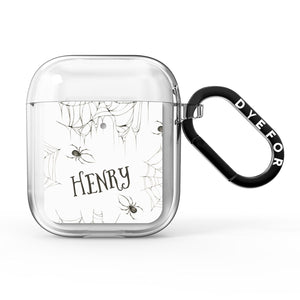 Spooky Spiders Webs Personalised AirPods Case