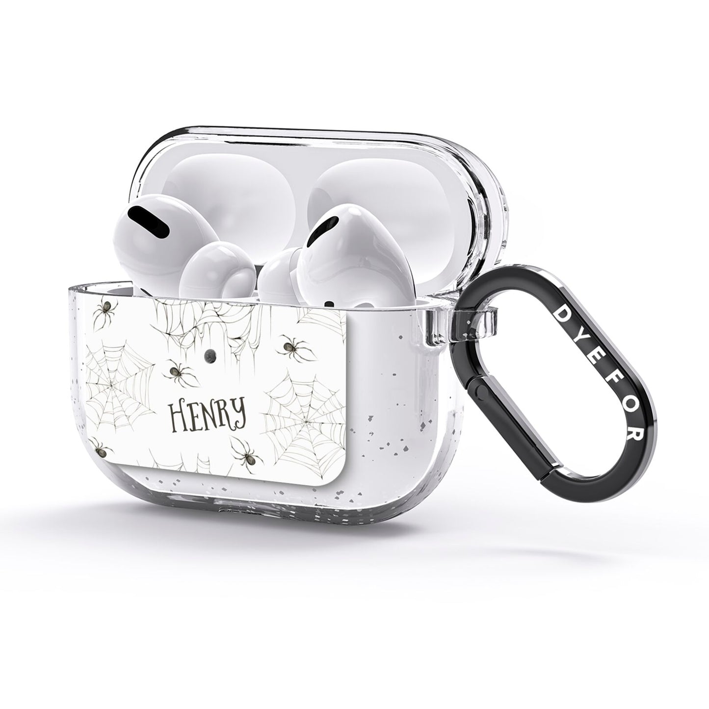 Spooky Spiders Webs Personalised AirPods Glitter Case 3rd Gen Side Image