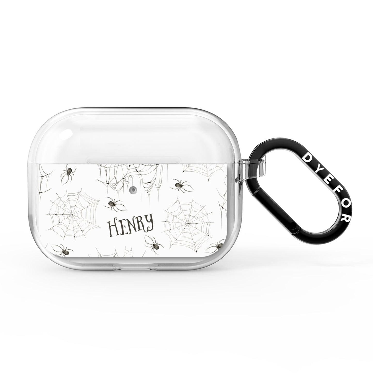 Spooky Spiders Webs Personalised AirPods Pro Clear Case