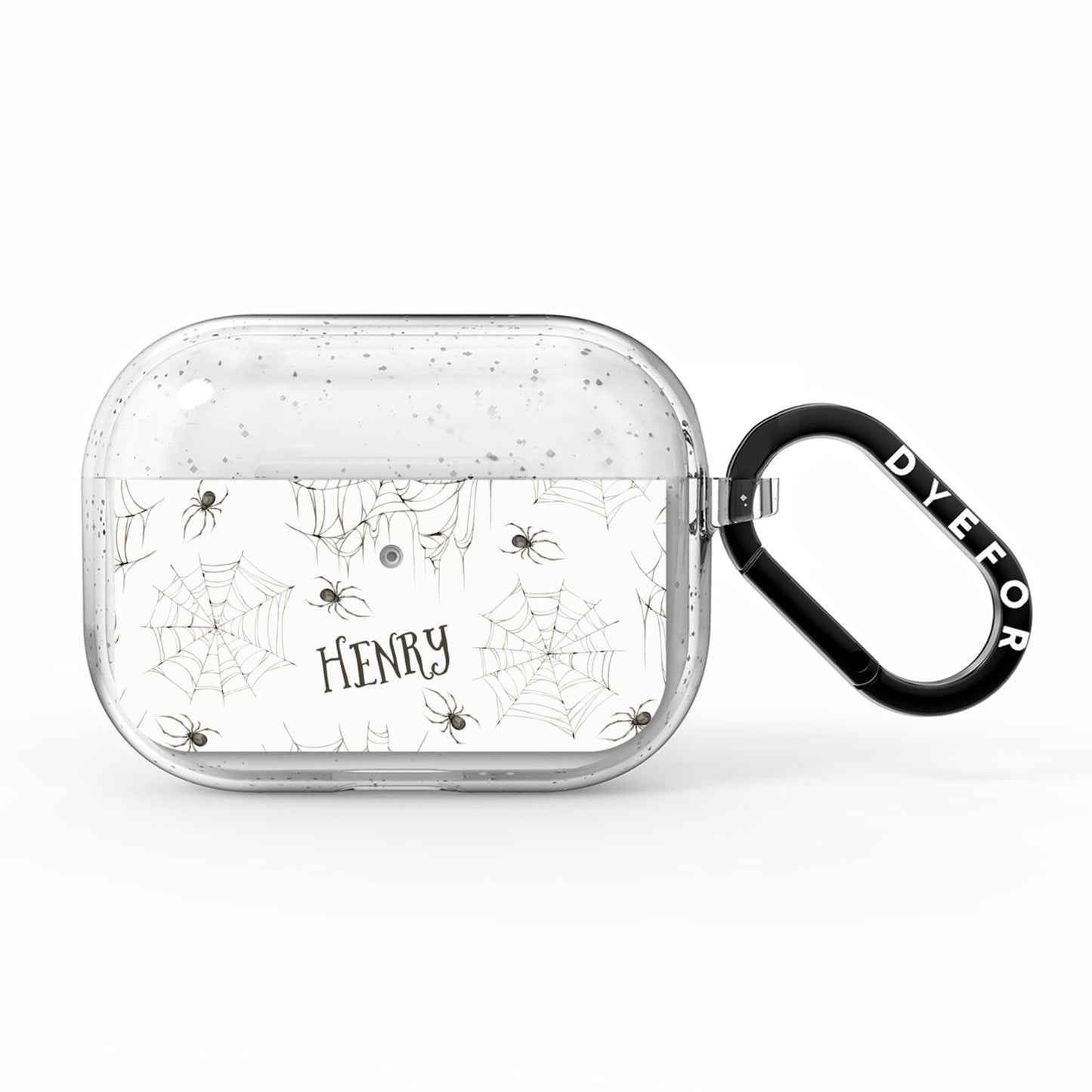 Spooky Spiders Webs Personalised AirPods Pro Glitter Case