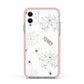 Spooky Spiders Webs Personalised Apple iPhone 11 in White with Pink Impact Case