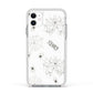 Spooky Spiders Webs Personalised Apple iPhone 11 in White with White Impact Case