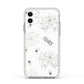 Spooky Spiders Webs Personalised Apple iPhone 11 in White with White Impact Case