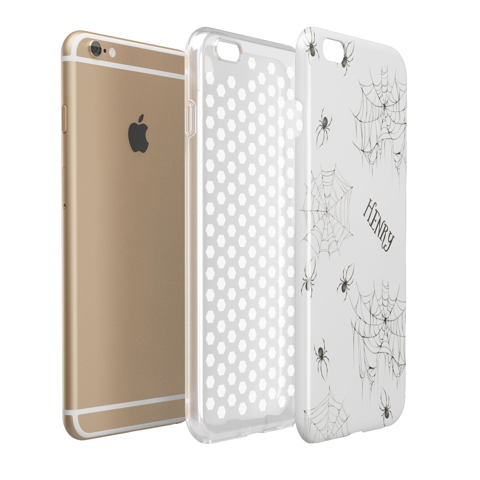 Spooky Spiders Webs Personalised Apple iPhone 6 Plus 3D Tough Case Expand Detail Image