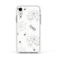 Spooky Spiders Webs Personalised Apple iPhone XR Impact Case White Edge on Silver Phone