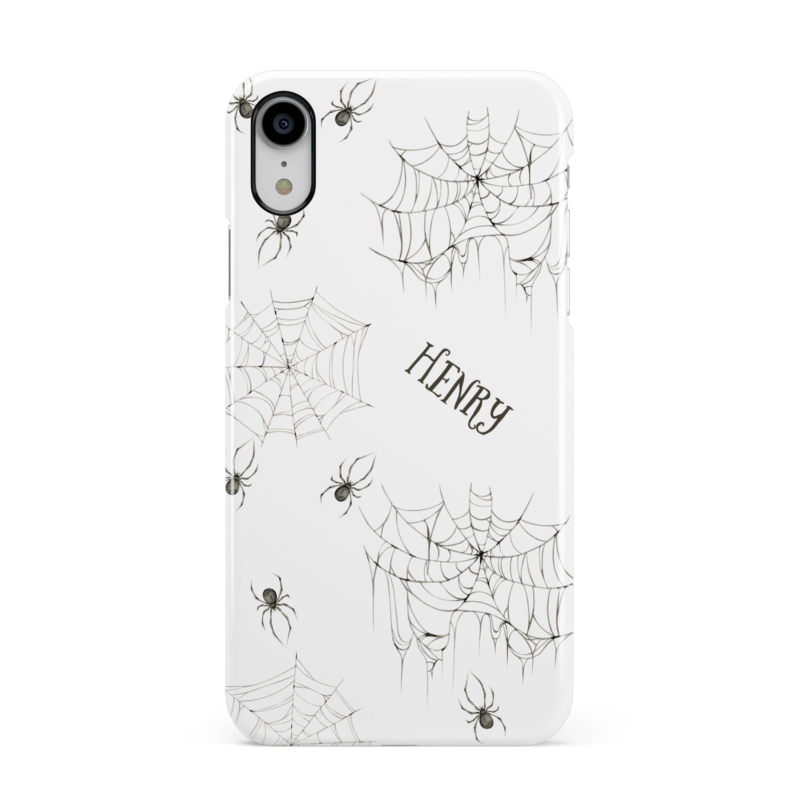 Spooky Spiders Webs Personalised Apple iPhone XR White 3D Snap Case