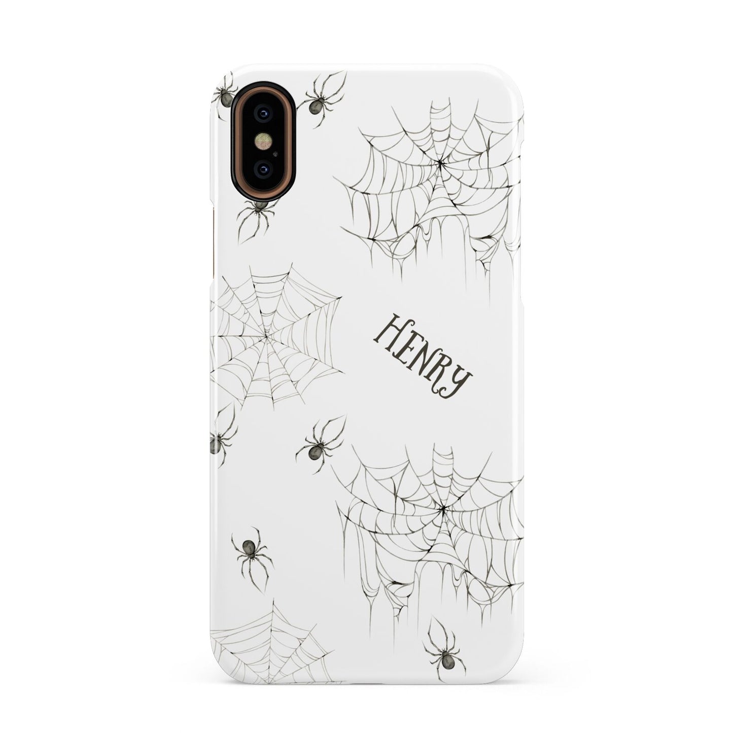 Spooky Spiders Webs Personalised Apple iPhone XS 3D Snap Case