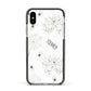 Spooky Spiders Webs Personalised Apple iPhone Xs Impact Case Black Edge on Silver Phone