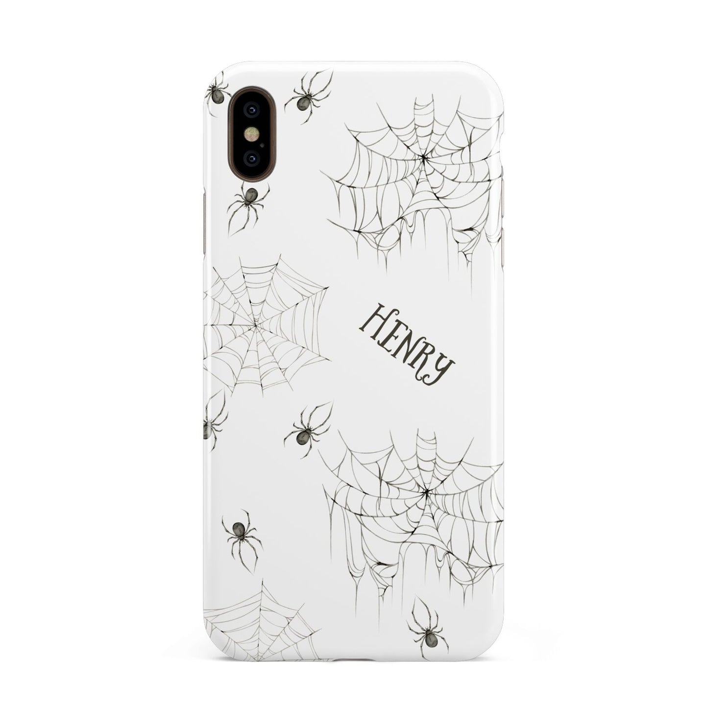 Spooky Spiders Webs Personalised Apple iPhone Xs Max 3D Tough Case