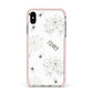 Spooky Spiders Webs Personalised Apple iPhone Xs Max Impact Case Pink Edge on Silver Phone